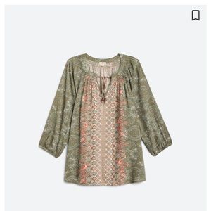 Mason & Belle Blouse, Stitch Fix, V Neck, string ties, excellent condition, 2X